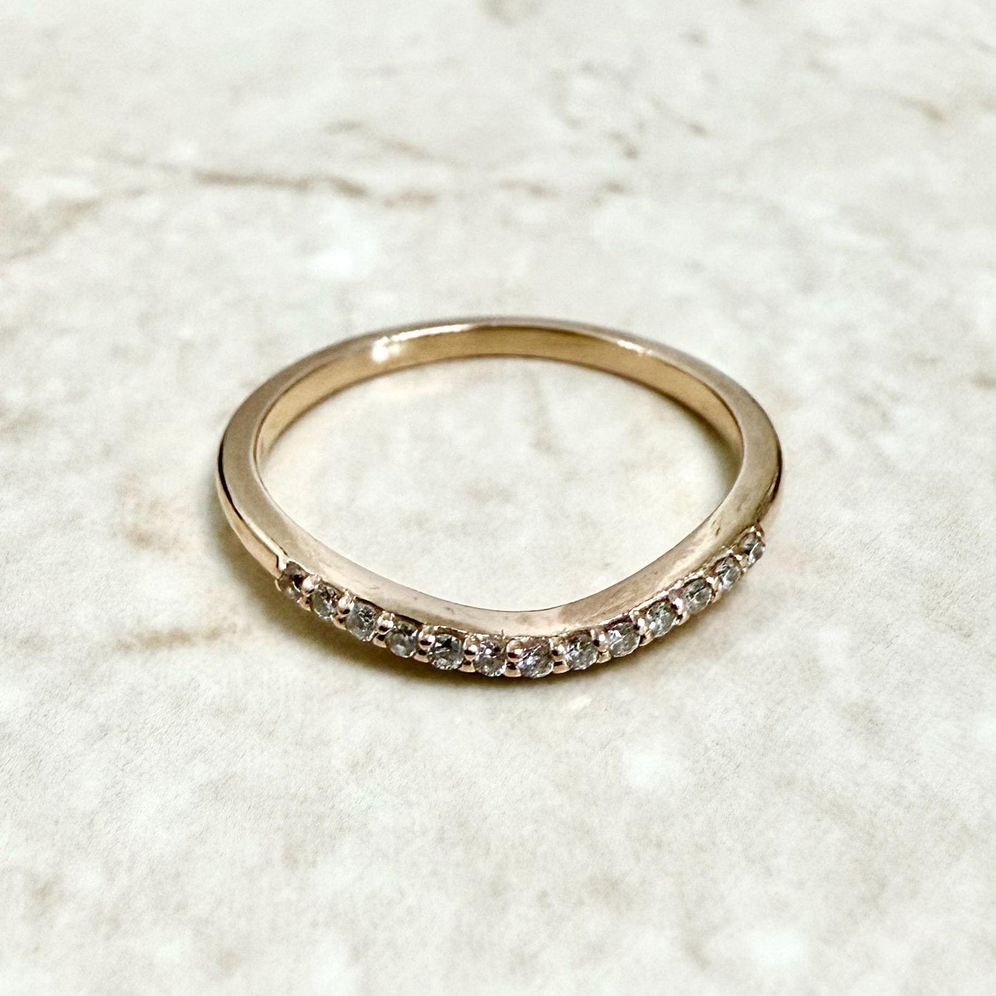 14 Karat Rose Gold 0.15 Carat Natural Diamond Band Ring - WeilJewelry