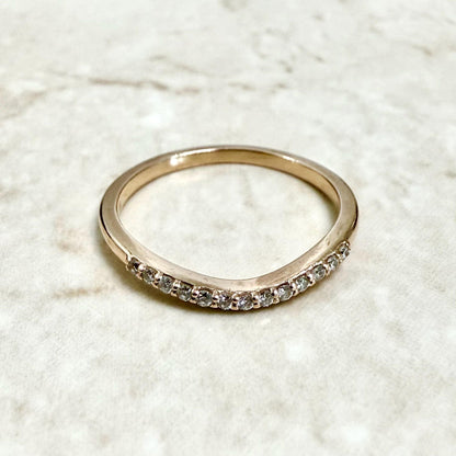 14 Karat Rose Gold 0.15 Carat Natural Diamond Band Ring - WeilJewelry