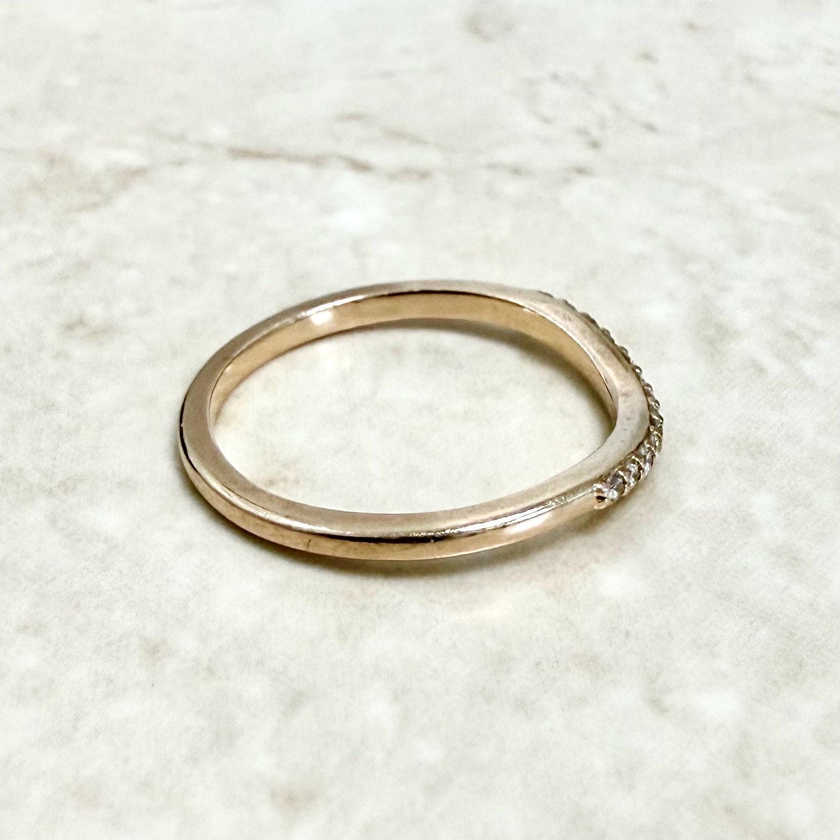 14 Karat Rose Gold 0.15 Carat Natural Diamond Band Ring - WeilJewelry