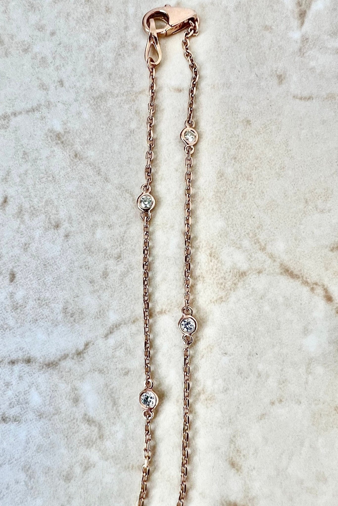 14 Karat Rose Gold 0.20 Carat Diamond By The Yard Bracelet - WeilJewelry