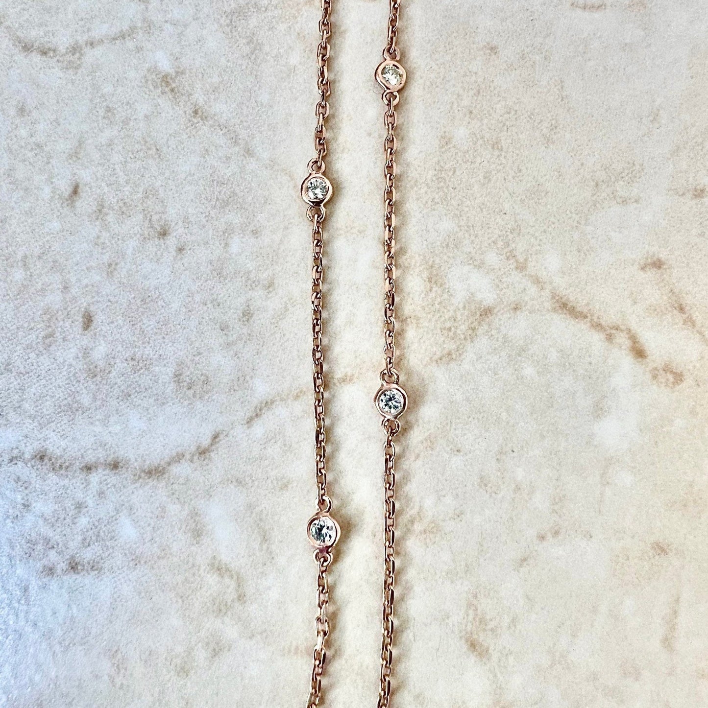 14 Karat Rose Gold 0.20 Carat Diamond By The Yard Bracelet - WeilJewelry