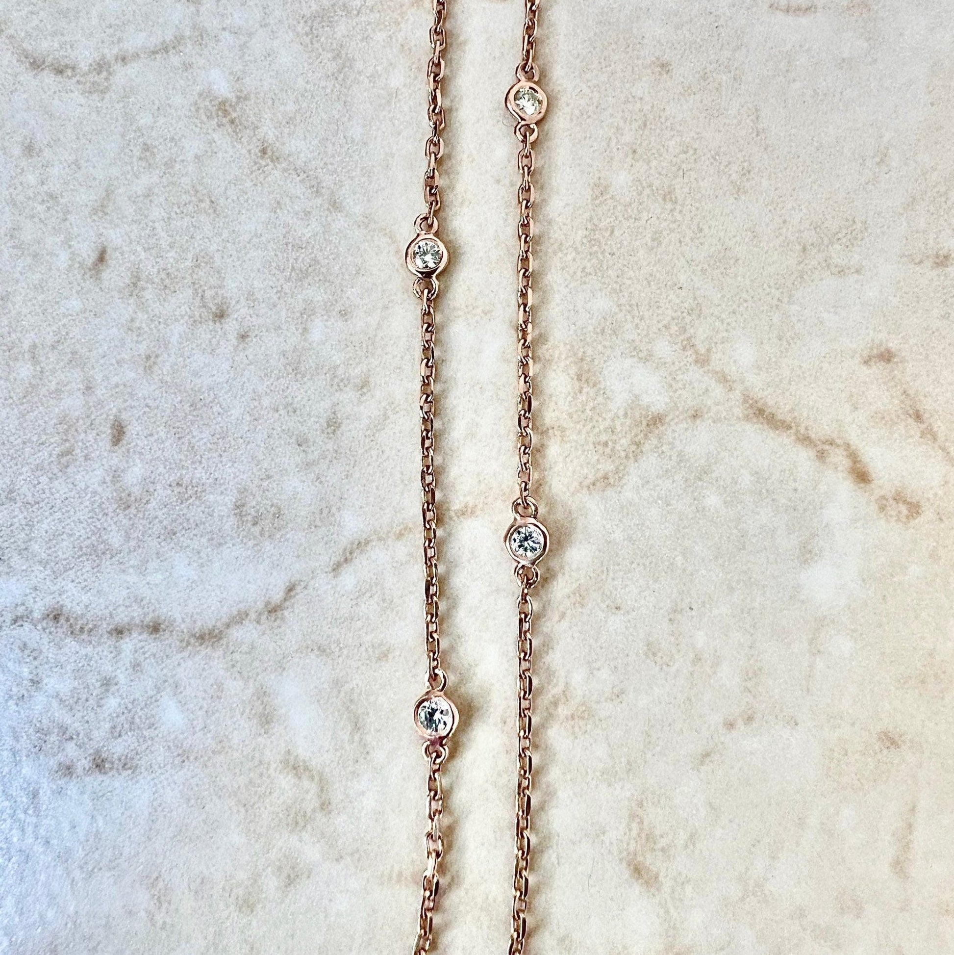 14 Karat Rose Gold 0.20 Carat Diamond By The Yard Bracelet - WeilJewelry