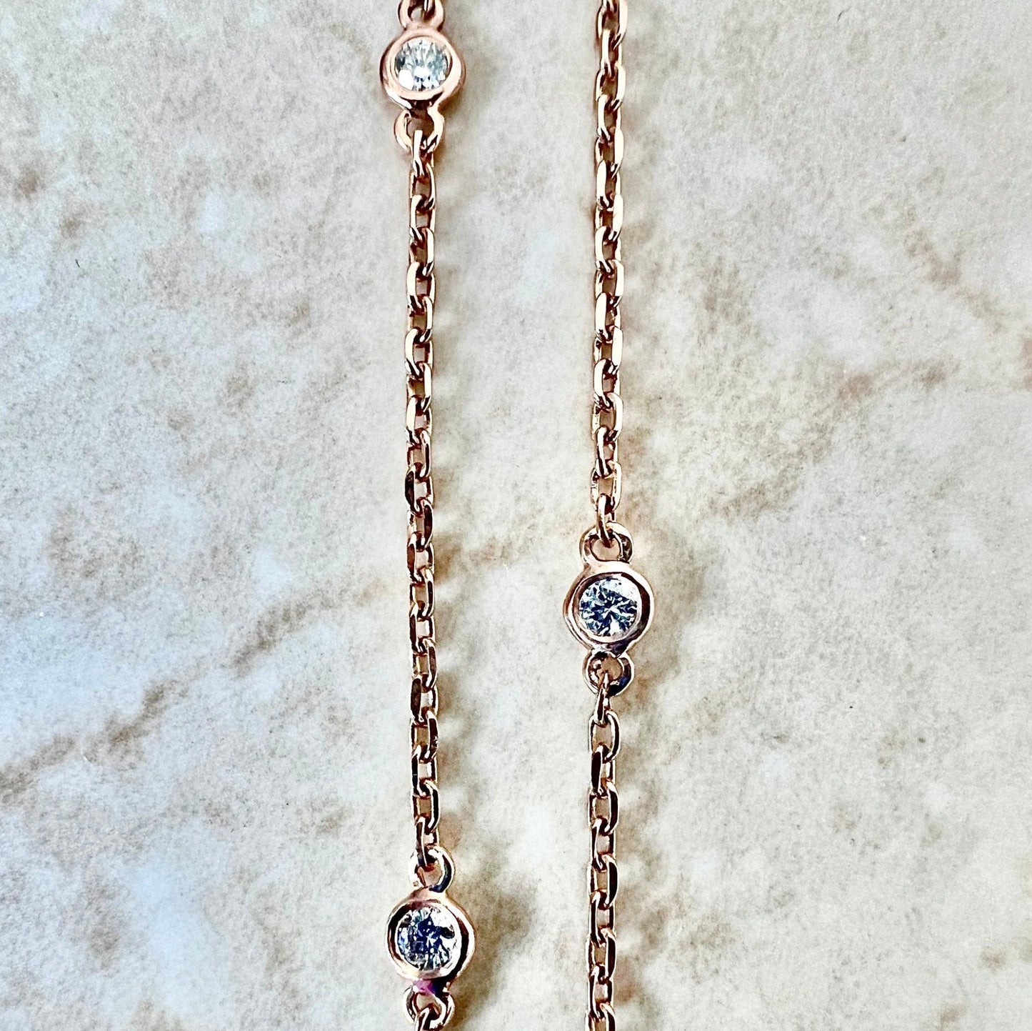 14 Karat Rose Gold 0.20 Carat Diamond By The Yard Bracelet - WeilJewelry