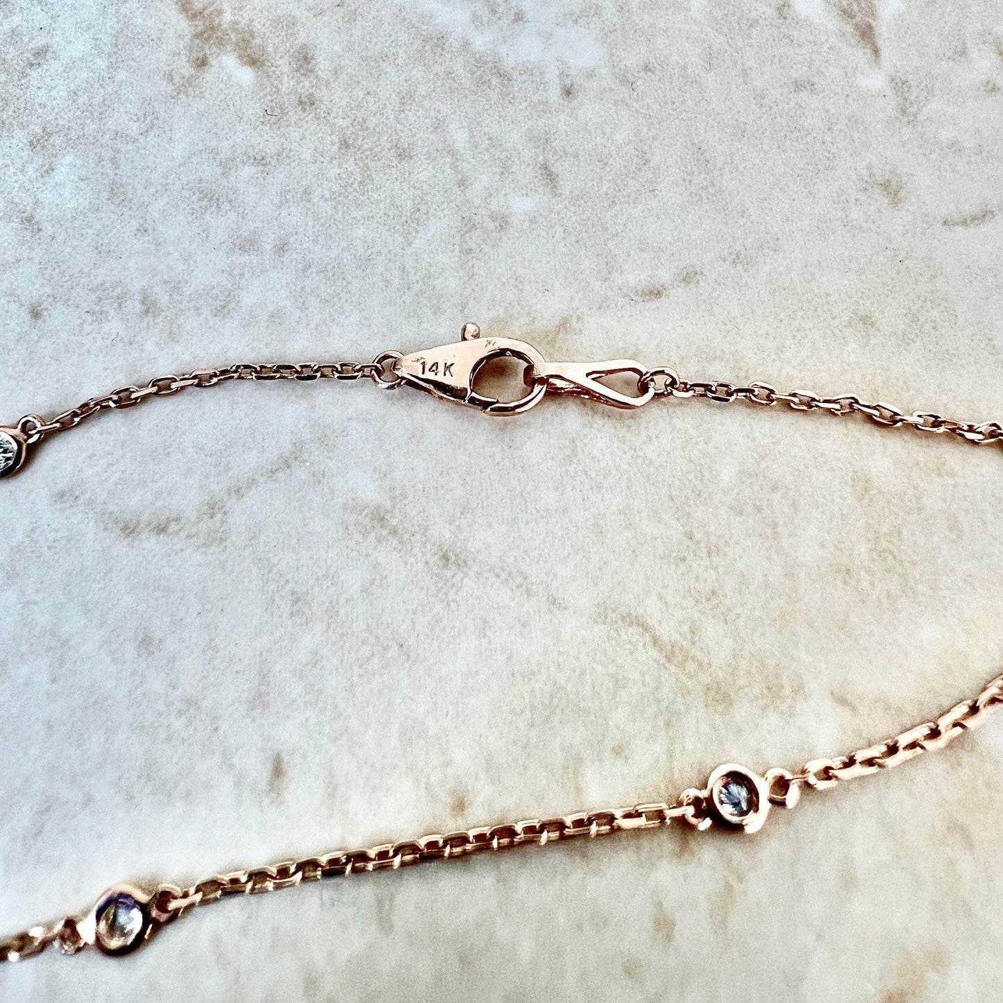 14 Karat Rose Gold 0.20 Carat Diamond By The Yard Bracelet - WeilJewelry