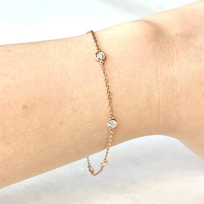 14 Karat Rose Gold 0.50 Carat Diamond By The Yard Bracelet - WeilJewelry