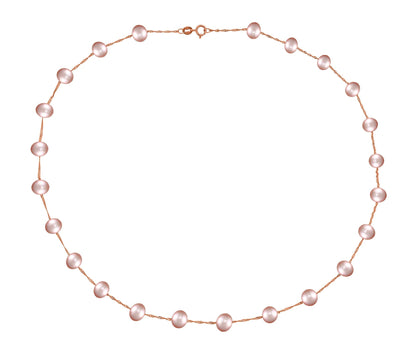 14 Karat Rose Gold Tin Cup Pink Pearl Necklace - WeilJewelry