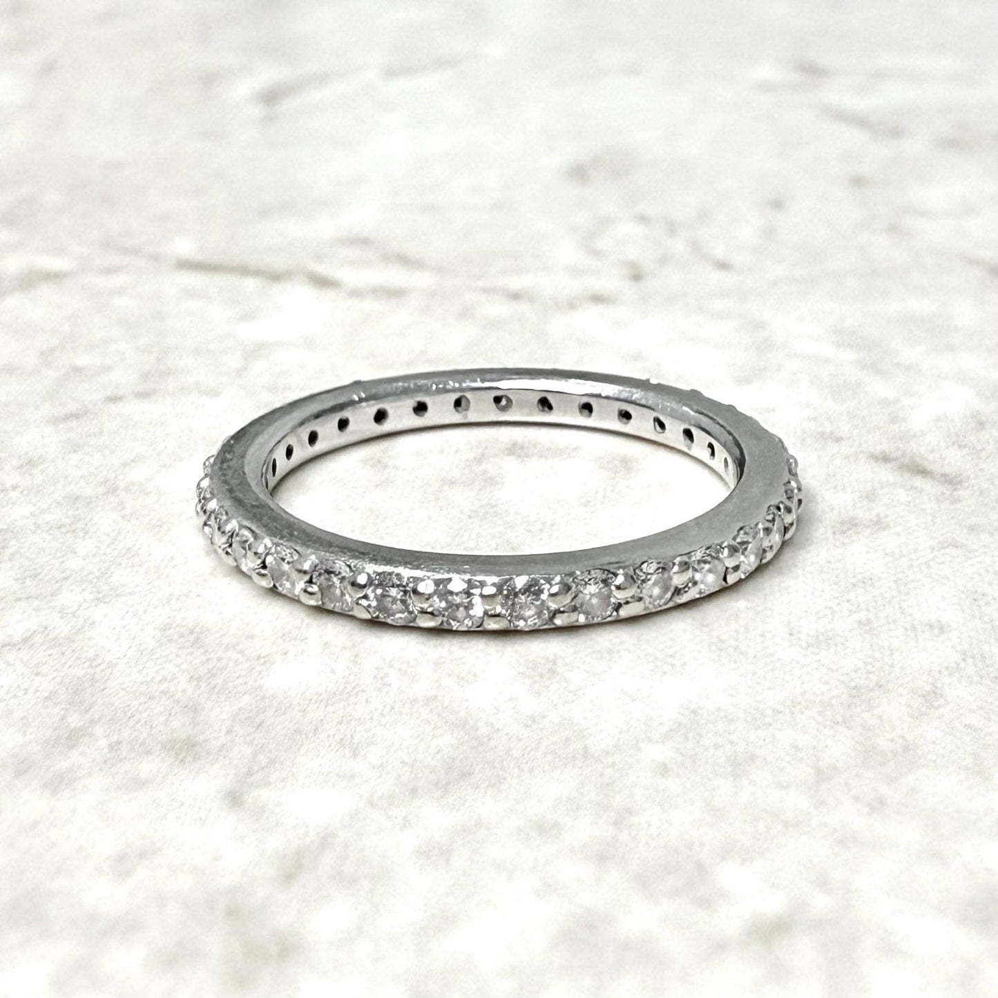 14 Karat White Gold 0.65 Carat Natural Diamond Eternity Band Ring - WeilJewelry