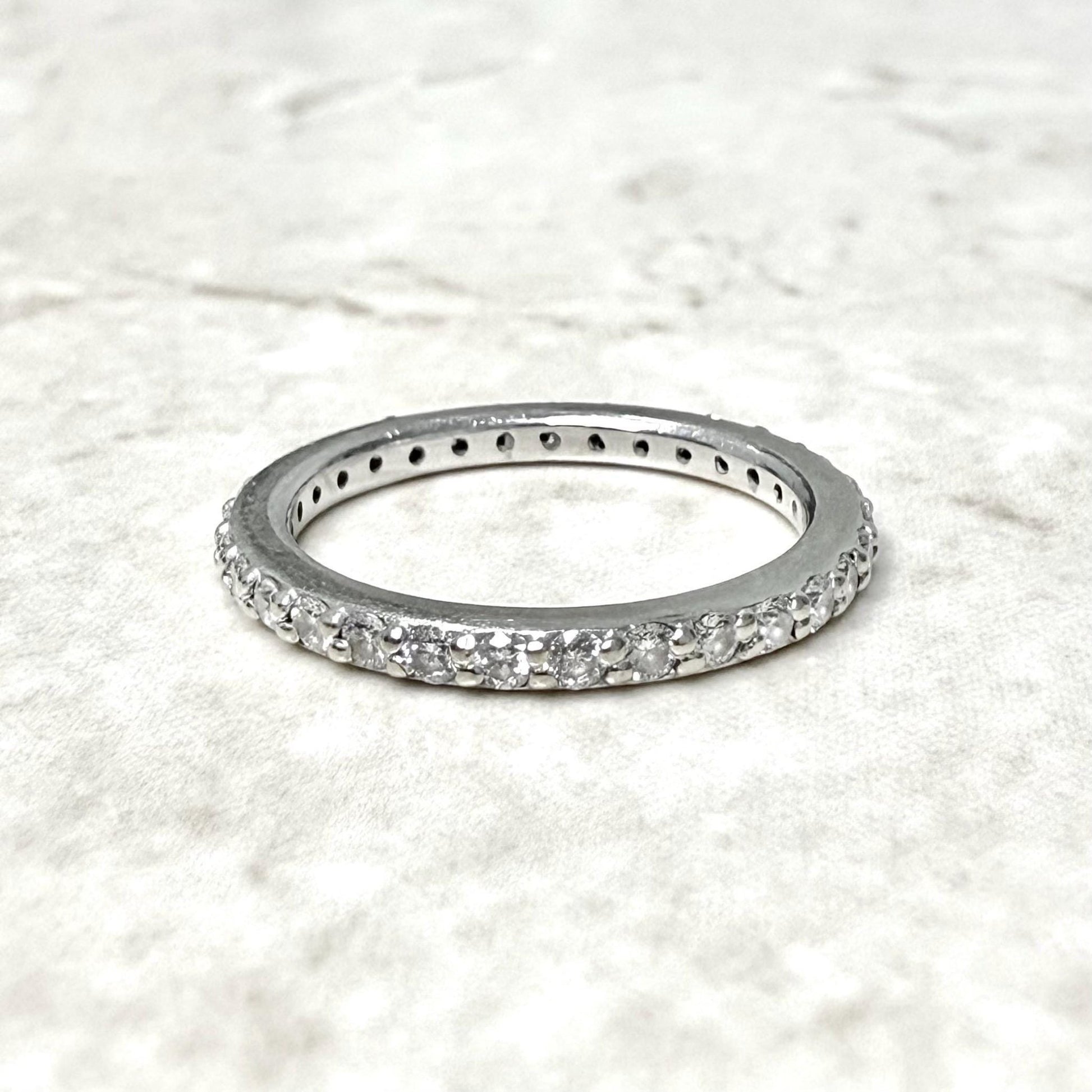 14 Karat White Gold 0.65 Carat Natural Diamond Eternity Band Ring - WeilJewelry