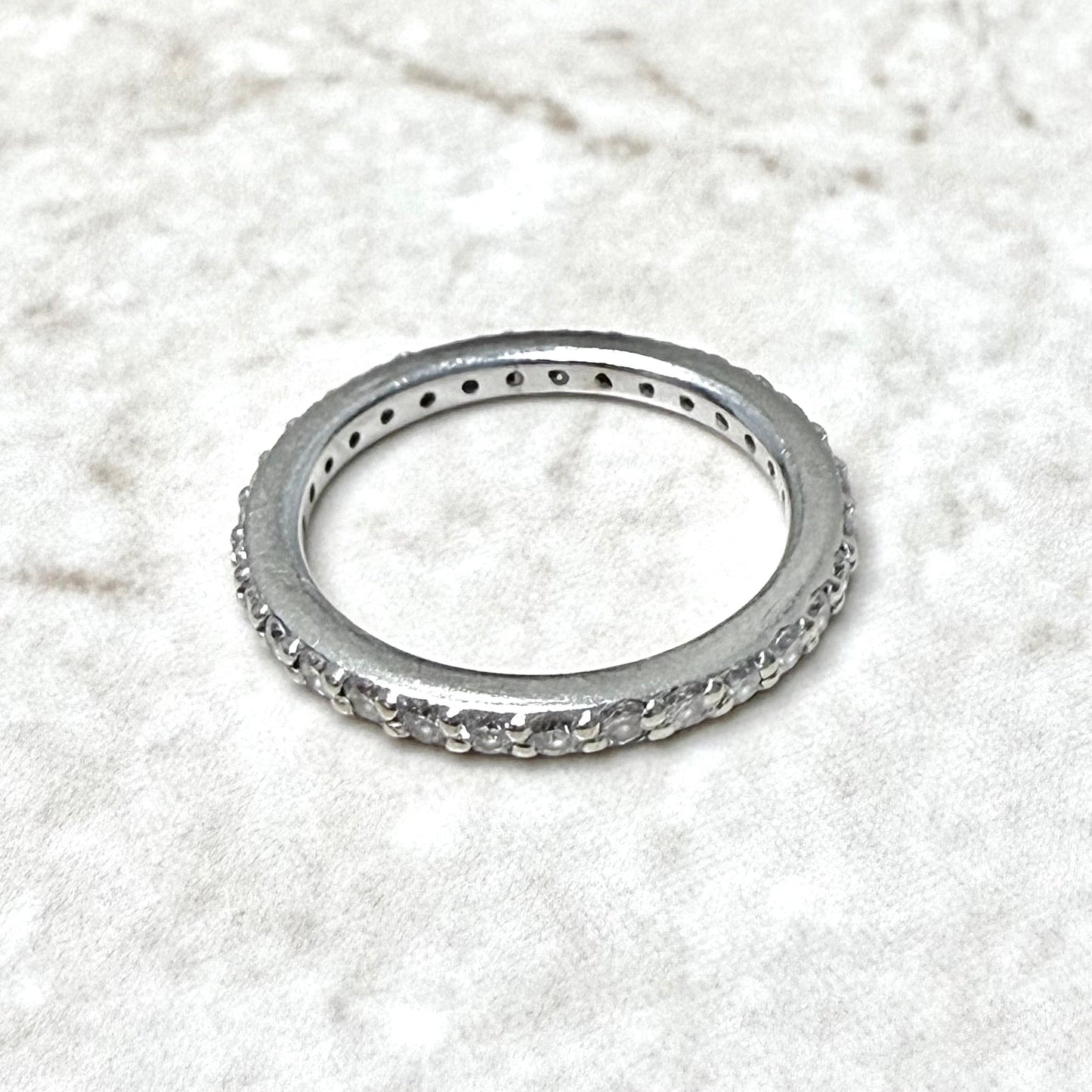 14 Karat White Gold 0.65 Carat Natural Diamond Eternity Band Ring - WeilJewelry