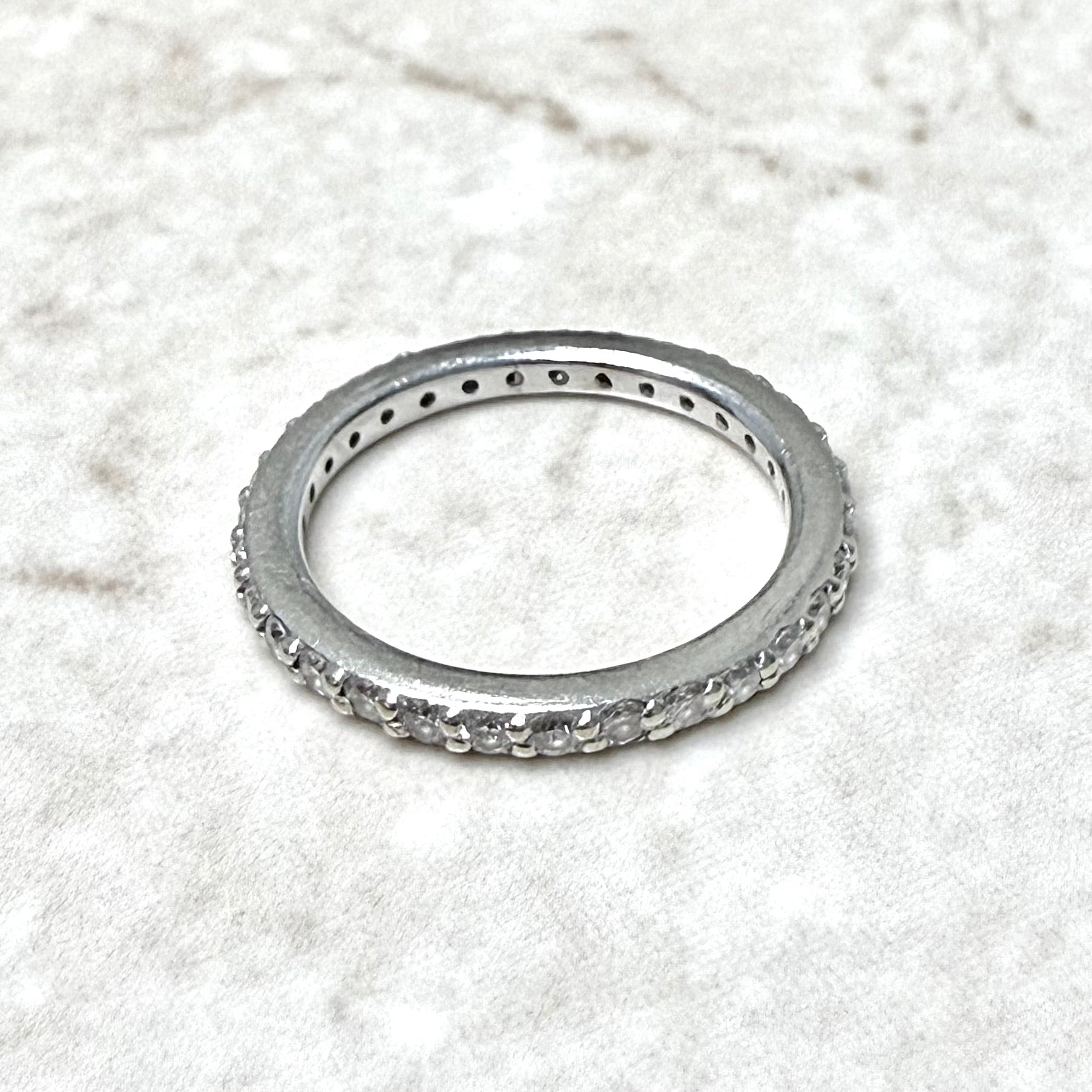14 Karat White Gold 0.65 Carat Natural Diamond Eternity Band Ring - WeilJewelry
