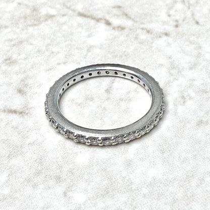14 Karat White Gold 0.65 Carat Natural Diamond Eternity Band Ring - WeilJewelry