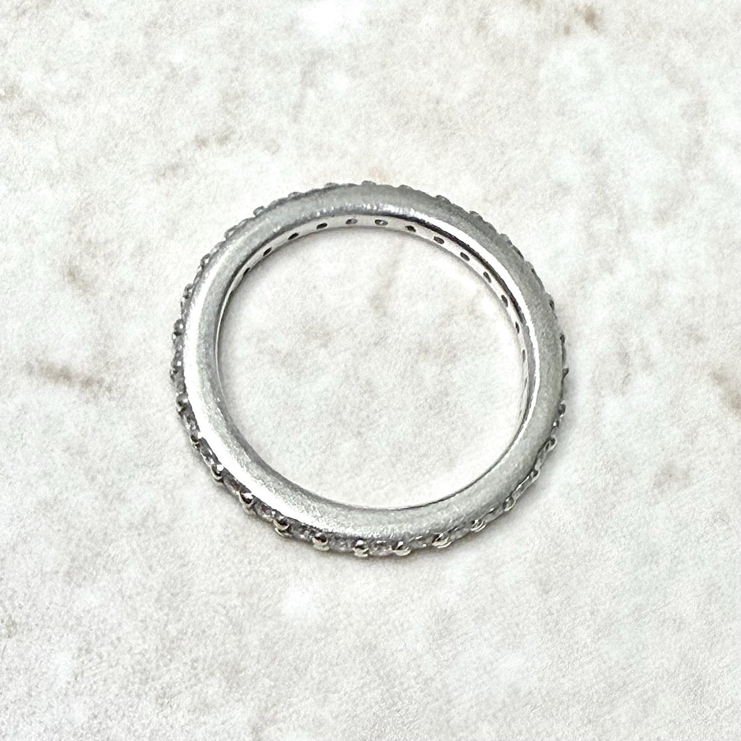 14 Karat White Gold 0.65 Carat Natural Diamond Eternity Band Ring - WeilJewelry