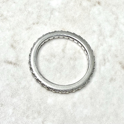 14 Karat White Gold 0.65 Carat Natural Diamond Eternity Band Ring - WeilJewelry