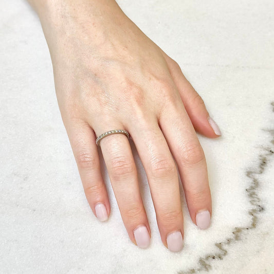 14 Karat White Gold 0.65 Carat Natural Diamond Eternity Band Ring - WeilJewelry