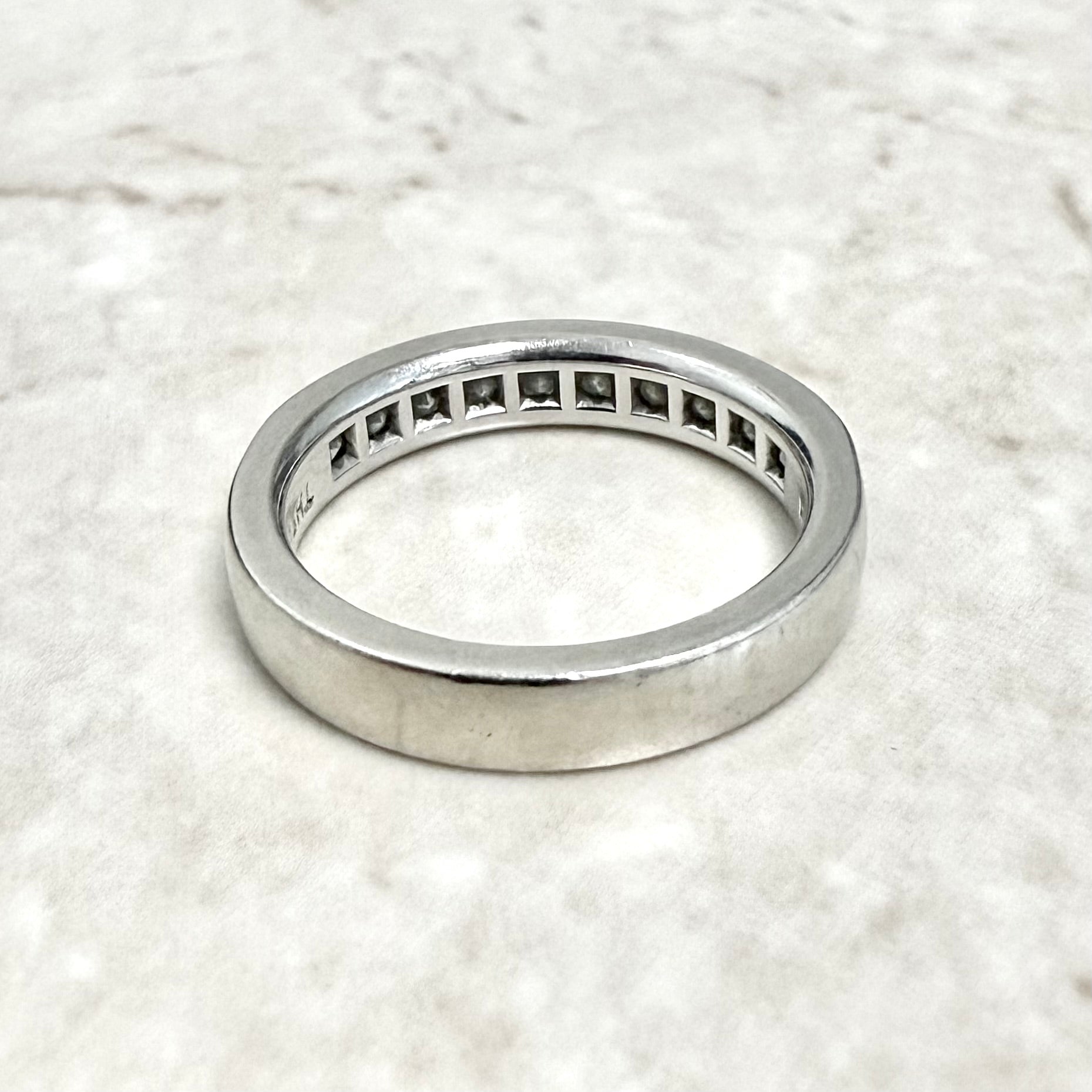 14 Karat White Gold 1 Carat Princess Cut Diamond Half Eternity Ring by THE LEO - WeilJewelry