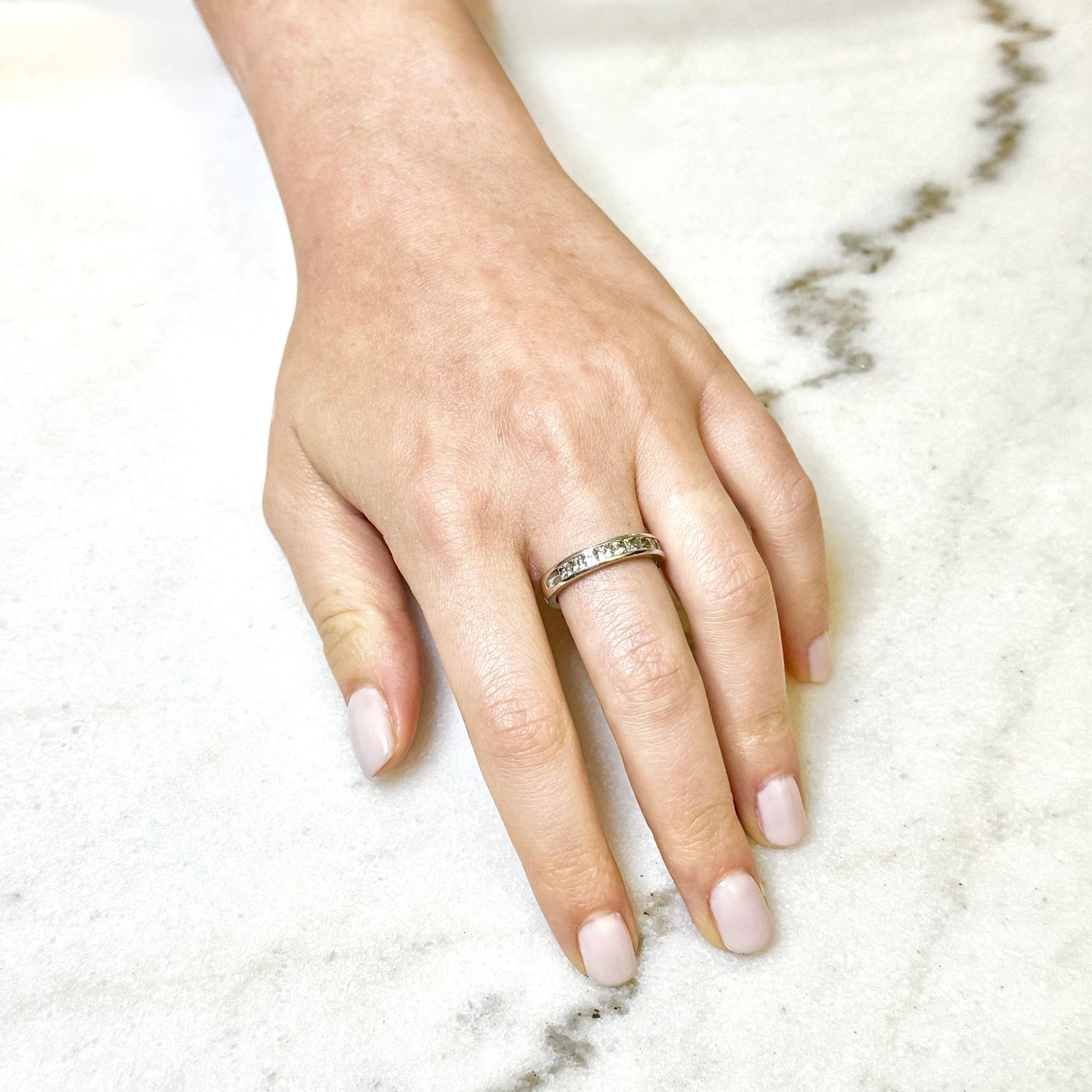 14 Karat White Gold 1 Carat Princess Cut Diamond Half Eternity Ring by THE LEO - WeilJewelry