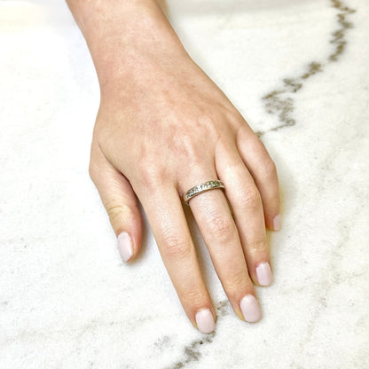 14 Karat White Gold 1 Carat Princess Cut Diamond Half Eternity Ring by THE LEO - WeilJewelry