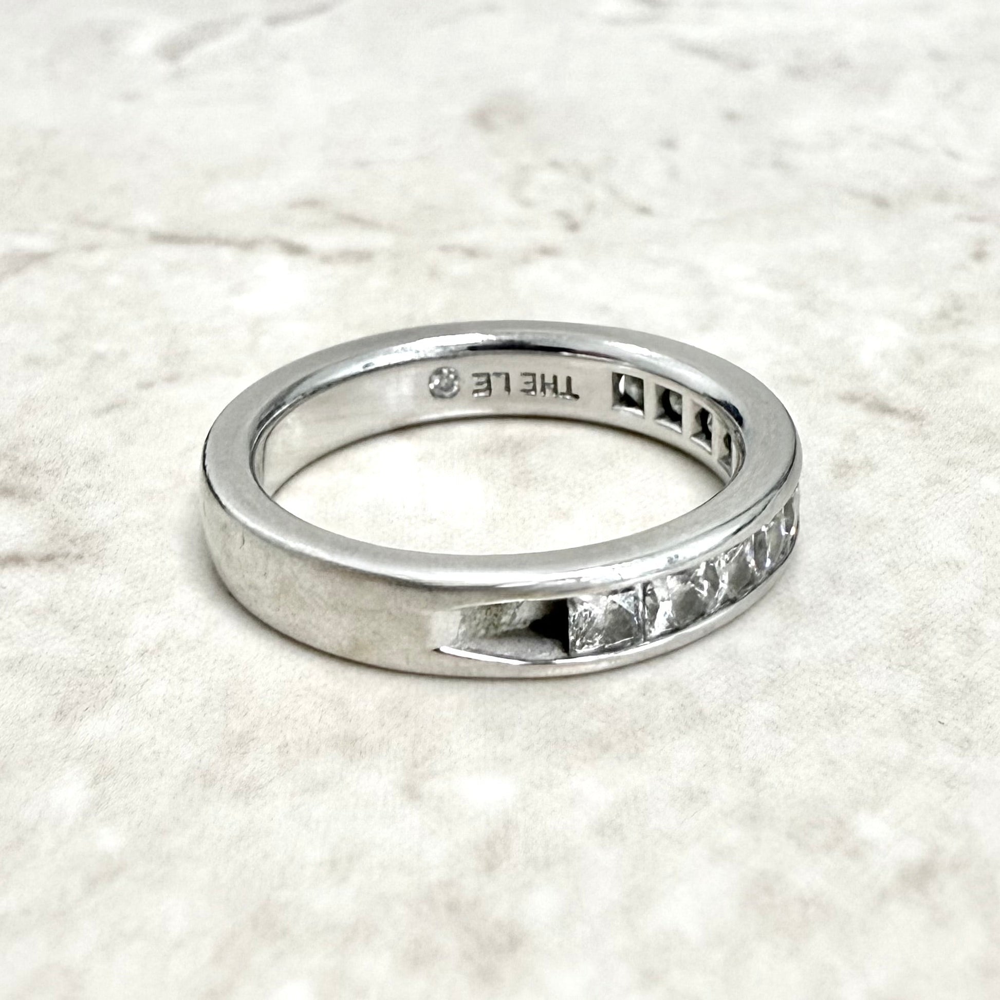 14 Karat White Gold 1 Carat Princess Cut Diamond Half Eternity Ring by THE LEO - WeilJewelry