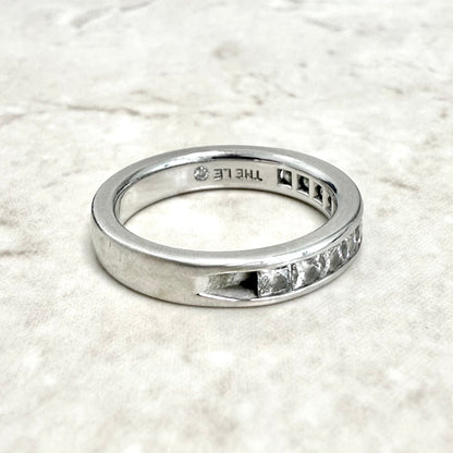 14 Karat White Gold 1 Carat Princess Cut Diamond Half Eternity Ring by THE LEO - WeilJewelry