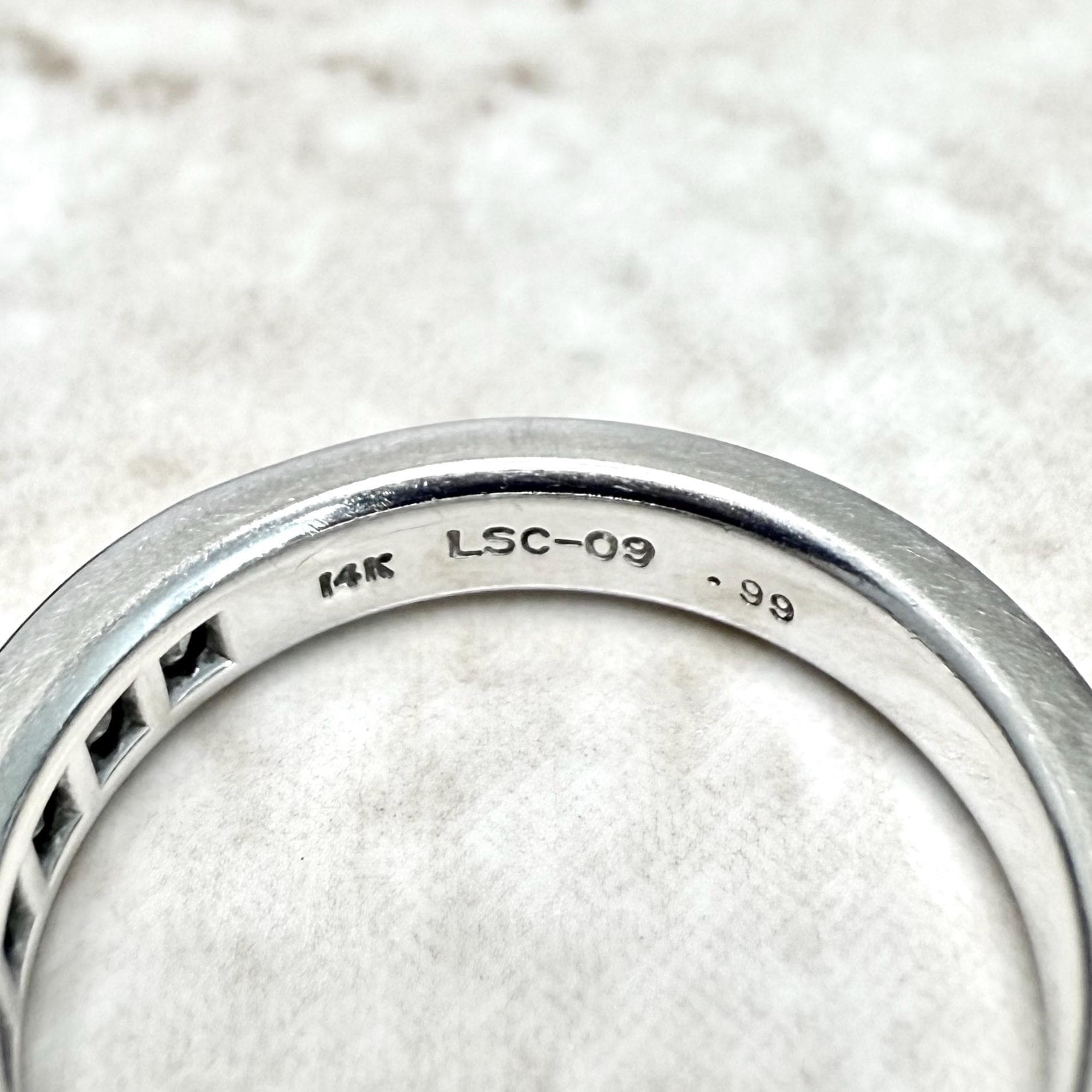 14 Karat White Gold 1 Carat Princess Cut Diamond Half Eternity Ring by THE LEO - WeilJewelry