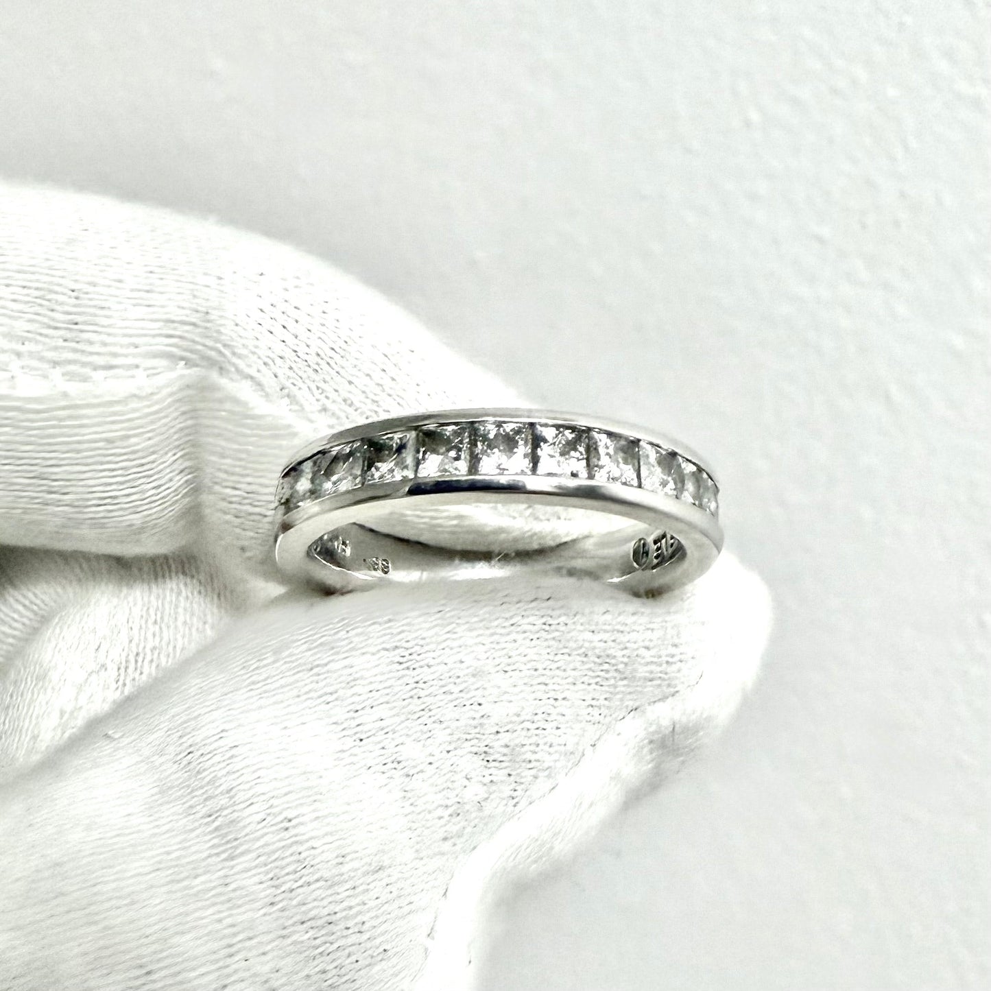 14 Karat White Gold 1 Carat Princess Cut Diamond Half Eternity Ring by THE LEO - WeilJewelry
