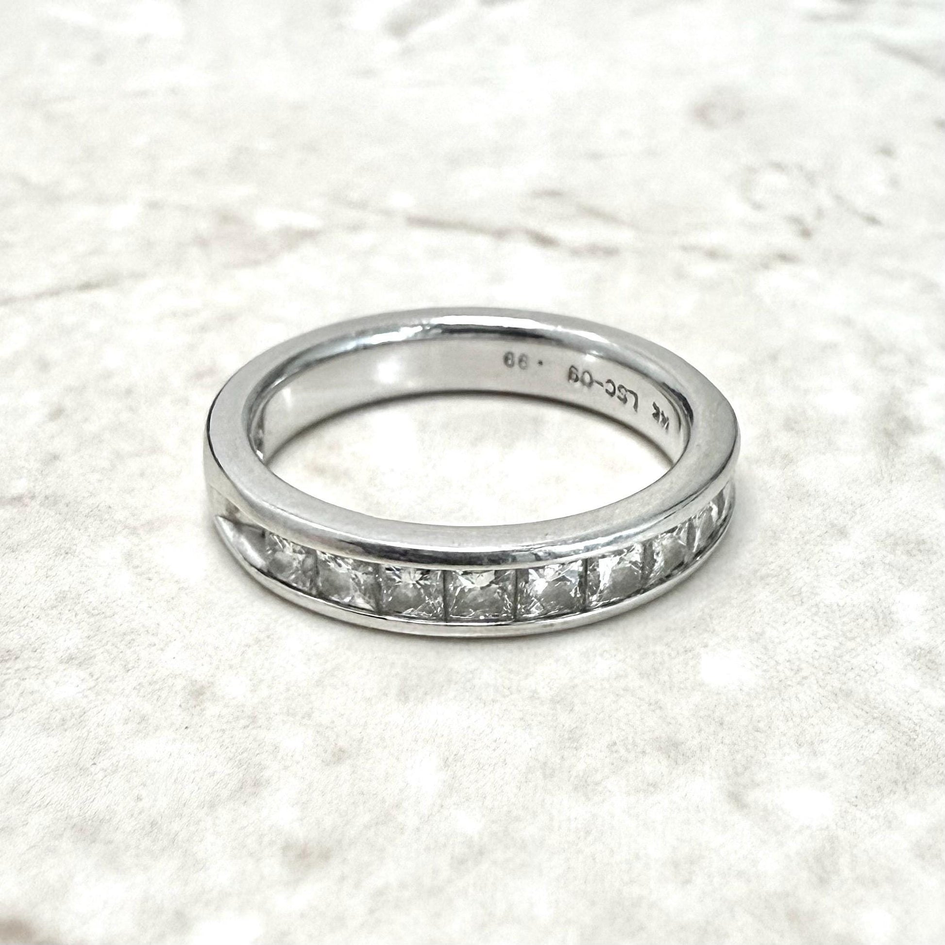 14 Karat White Gold 1 Carat Princess Cut Diamond Half Eternity Ring by THE LEO - WeilJewelry