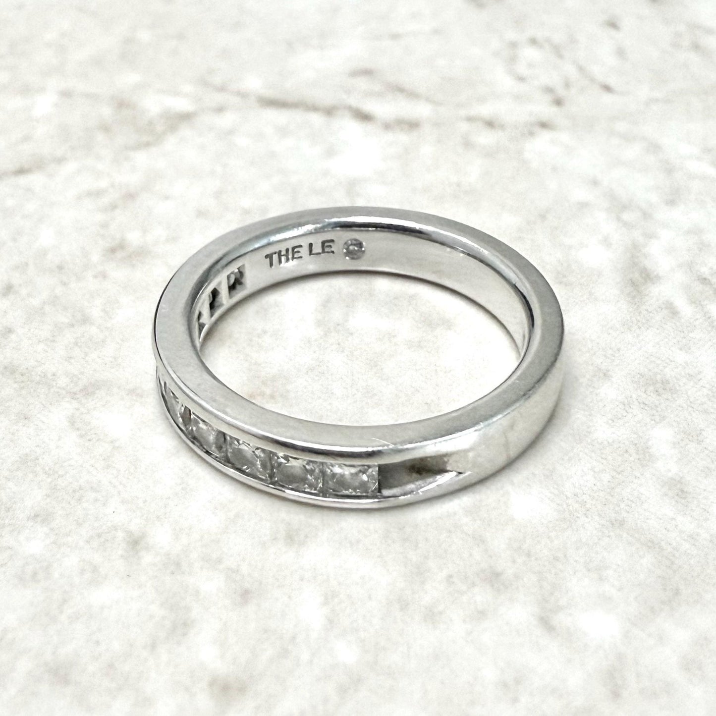 14 Karat White Gold 1 Carat Princess Cut Diamond Half Eternity Ring by THE LEO - WeilJewelry