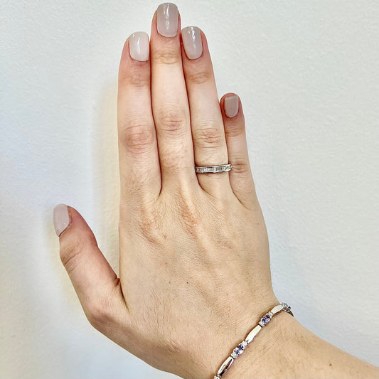 14 Karat White Gold 1/2 Carat Baguette Diamond Band Ring - WeilJewelry