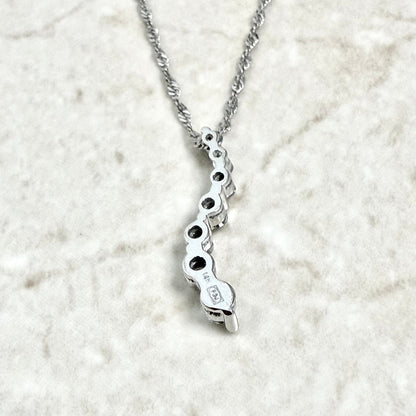 14 Karat White Gold 1/2 CT Diamond Journey Pendant Necklace - WeilJewelry