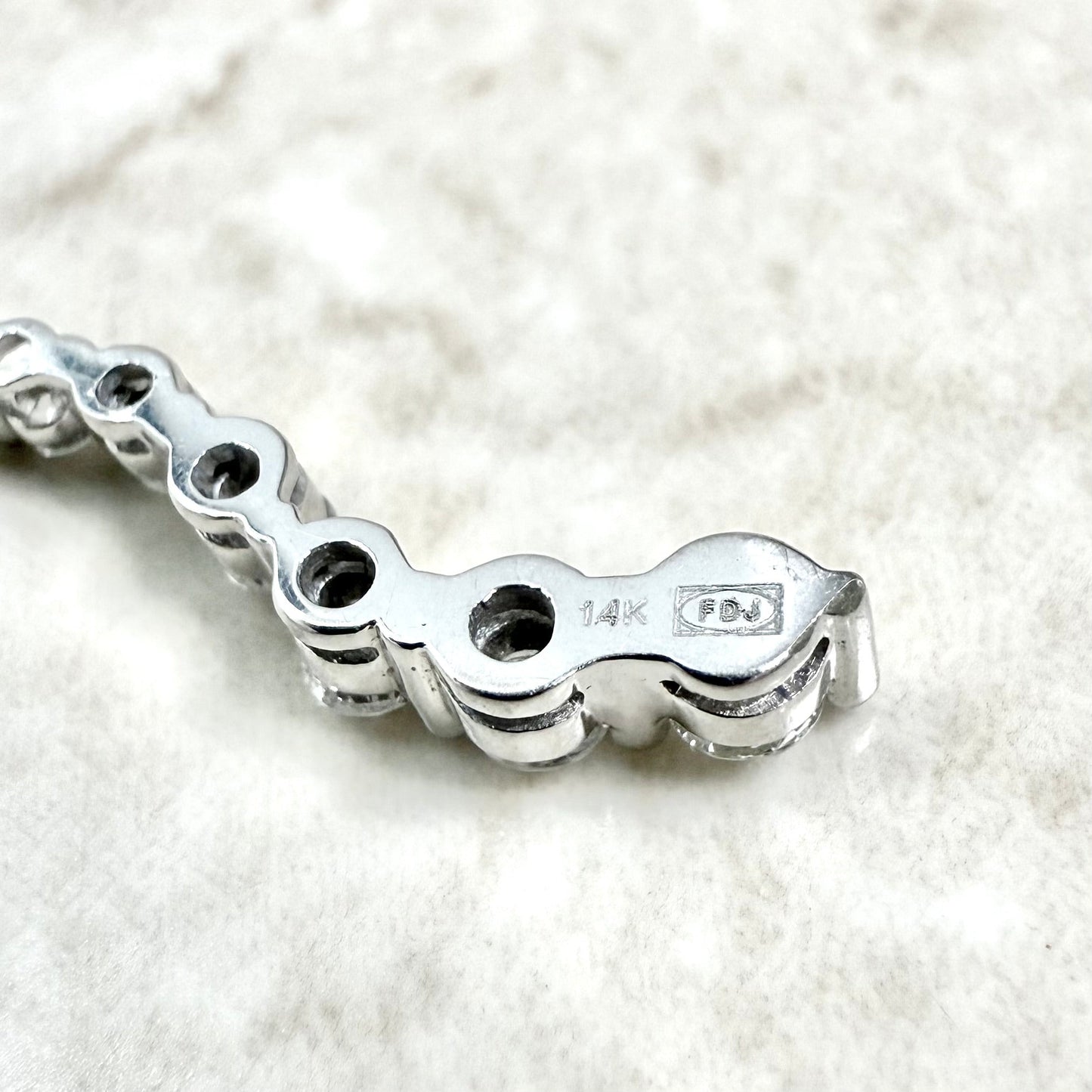 14 Karat White Gold 1/2 CT Diamond Journey Pendant Necklace - WeilJewelry