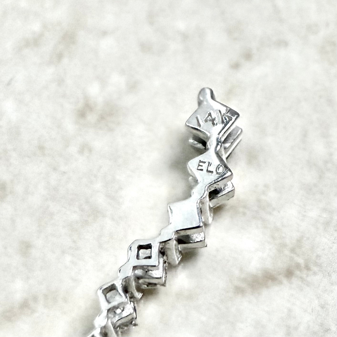 14 Karat White Gold 1/4 CT Princess Cut Diamond Journey Pendant Necklace - WeilJewelry