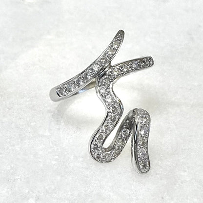 14 Karat White Gold Artistic Diamond Statement Ring - WeilJewelry