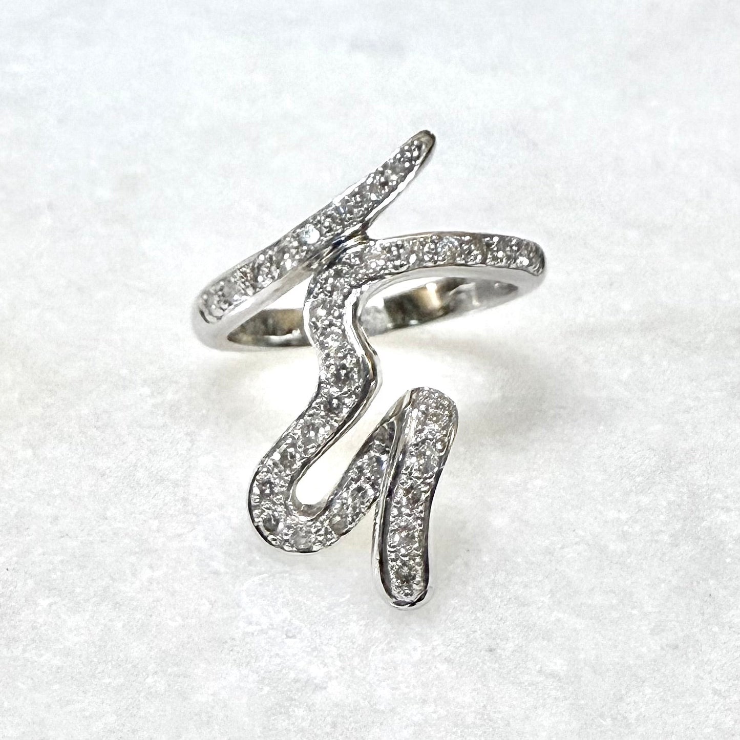 14 Karat White Gold Artistic Diamond Statement Ring - WeilJewelry