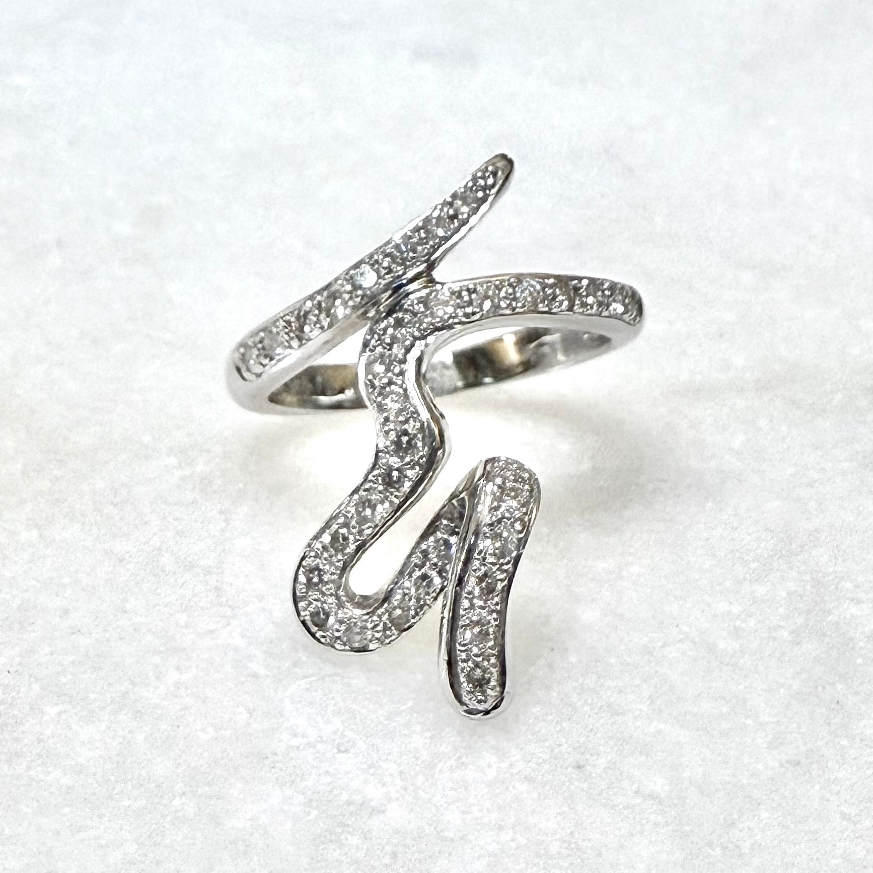 14 Karat White Gold Artistic Diamond Statement Ring - WeilJewelry