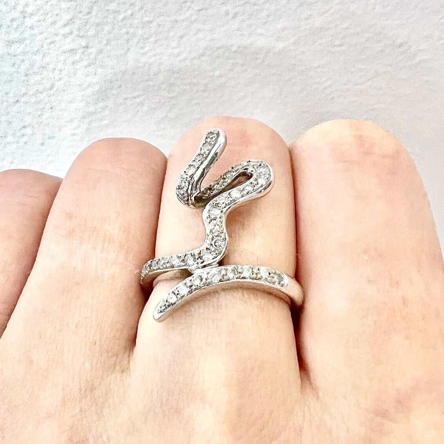 14 Karat White Gold Artistic Diamond Statement Ring - WeilJewelry