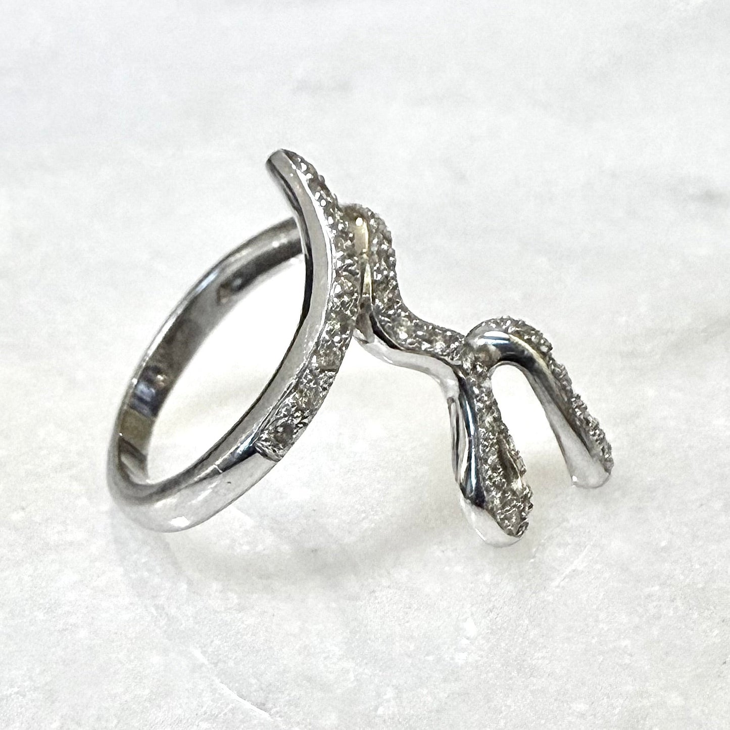14 Karat White Gold Artistic Diamond Statement Ring - WeilJewelry