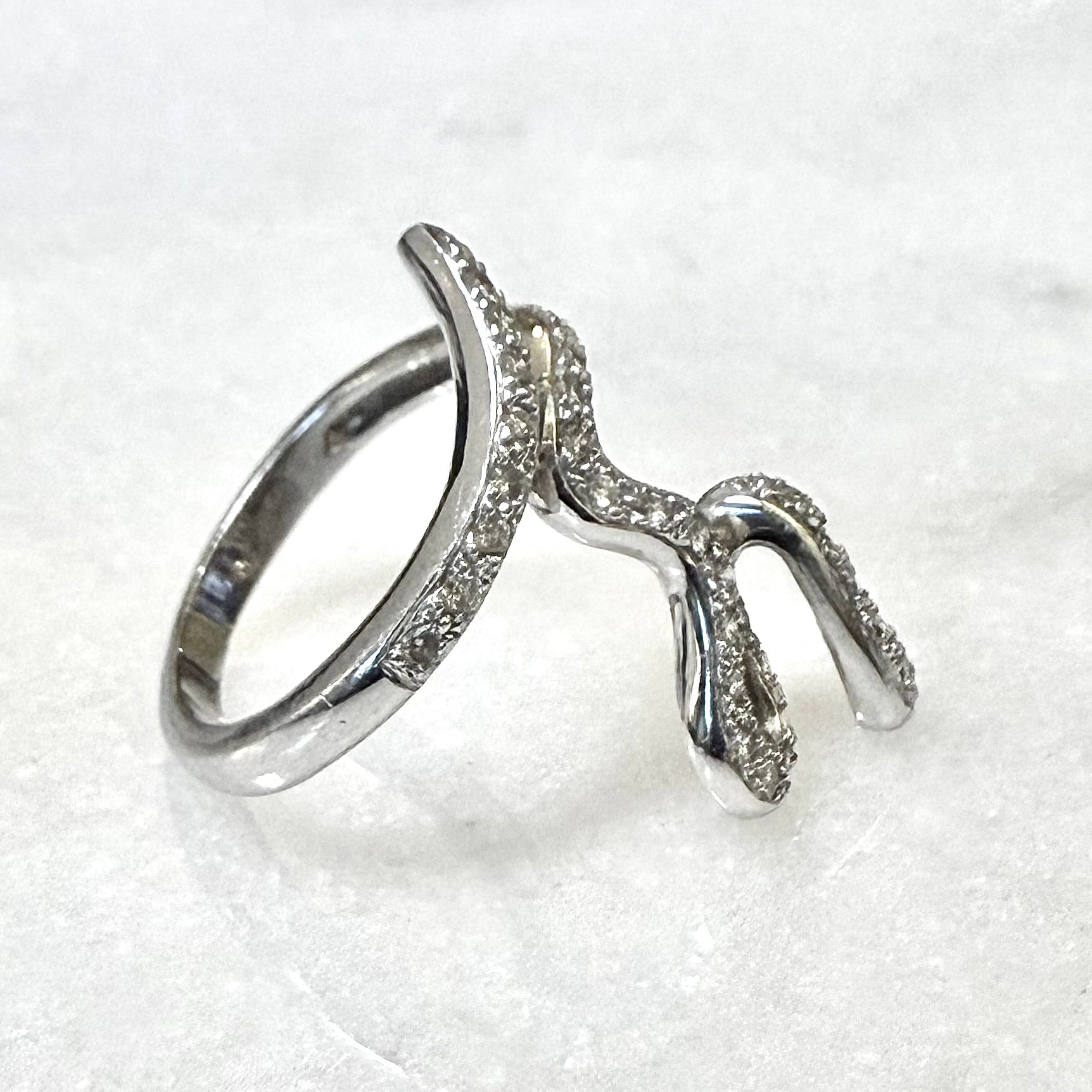 14 Karat White Gold Artistic Diamond Statement Ring - WeilJewelry
