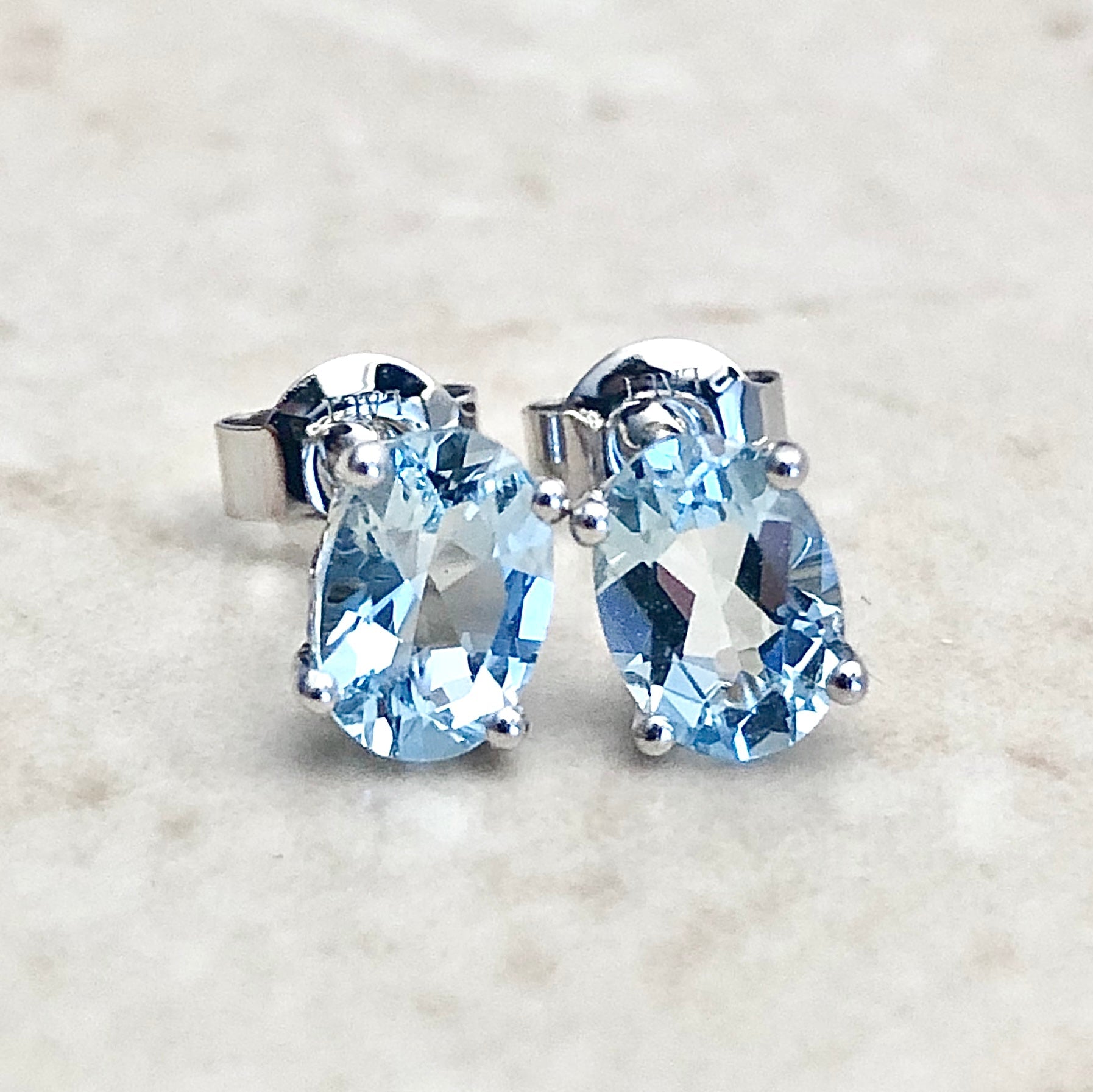 Aquamarine studs, stud earrings, aquamarine, hotsell birthstone earrings, aquamarine jewelry, natural aquamarine, gold stud earrings, blue gemstone