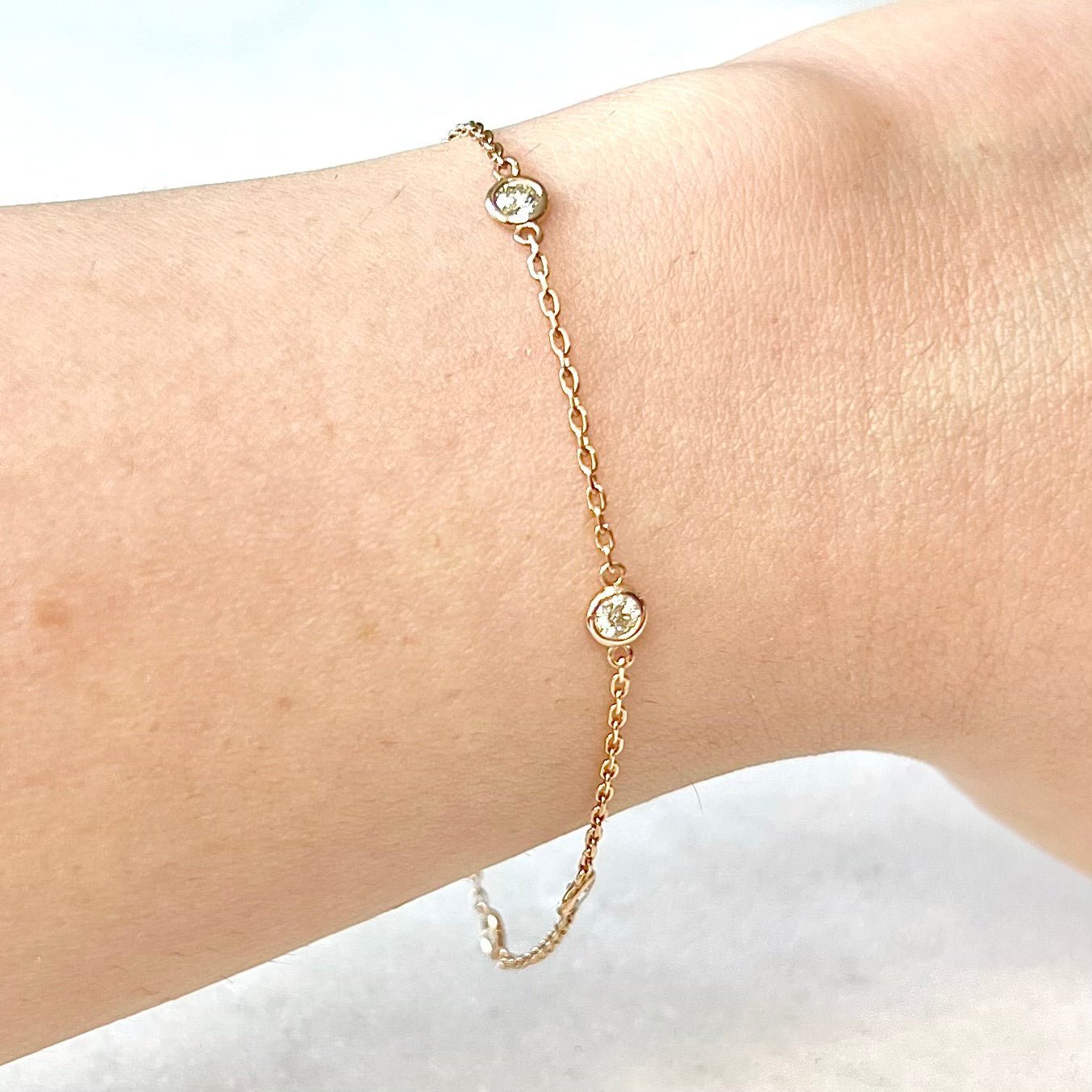 14 Karat Yellow Gold 0.40 Carat Diamond By The Yard Bracelet - WeilJewelry