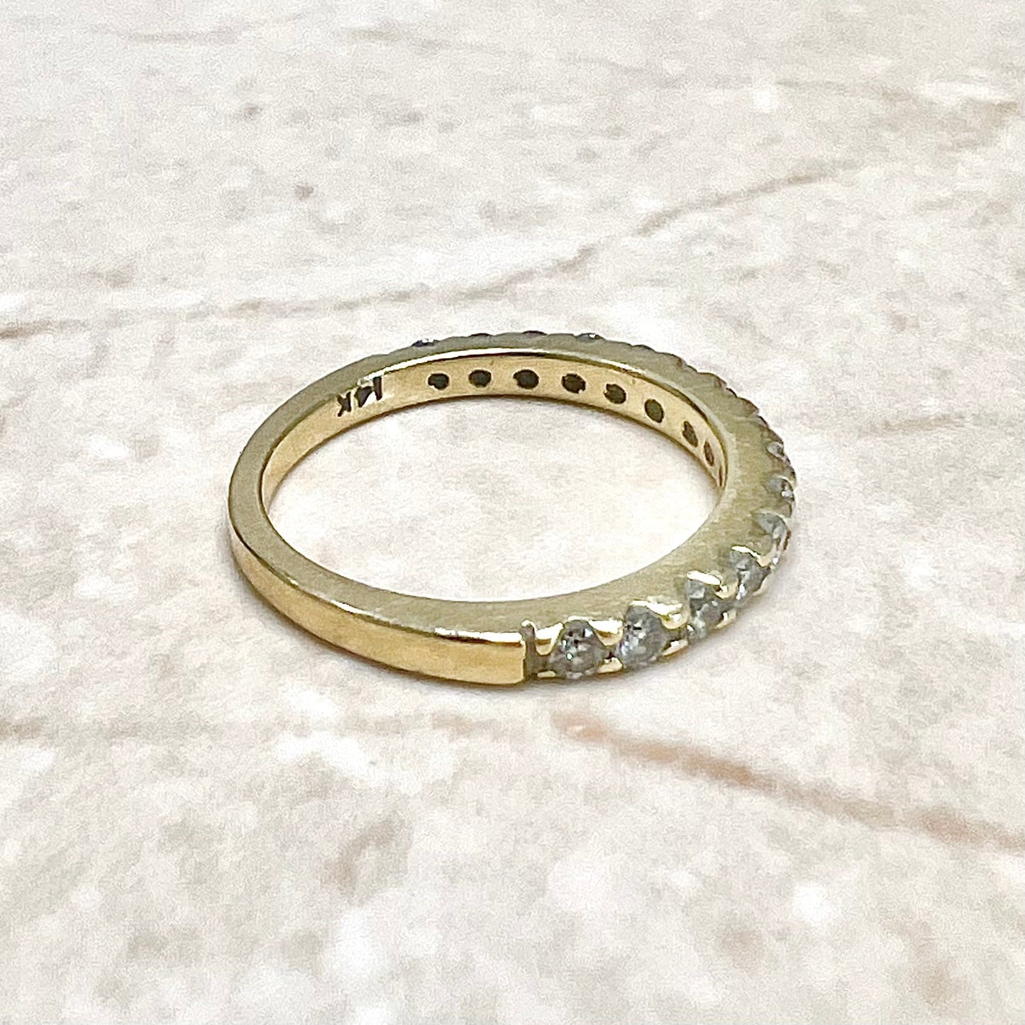 14 Karat Yellow Gold 0.40 Carat Diamond Half Eternity Band Ring - WeilJewelry