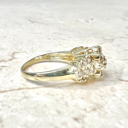 14 Karat Yellow Gold 1.75 Carat Diamond Cluster Ring - WeilJewelry