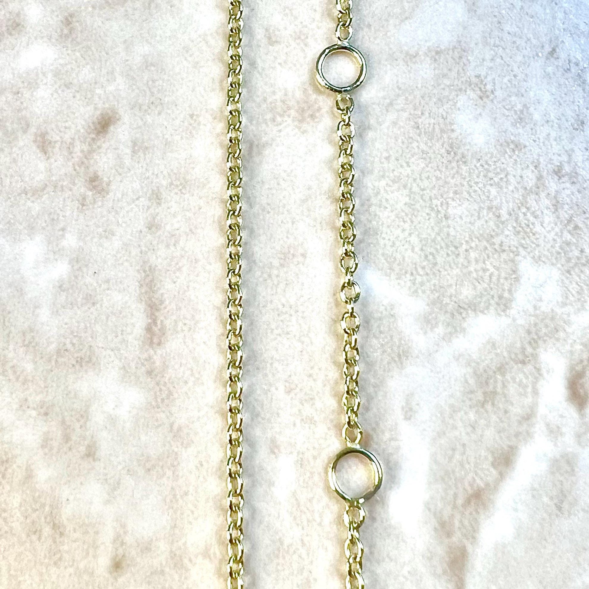 14 Karat Yellow Gold Adjustable Rolo Cable Chain Necklace 16 - 17 - 18 Inch 1.3 mm - WeilJewelry