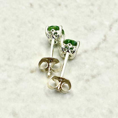 14 Karat Yellow Gold August Birthstone Oval Peridot Stud Earrings - WeilJewelry