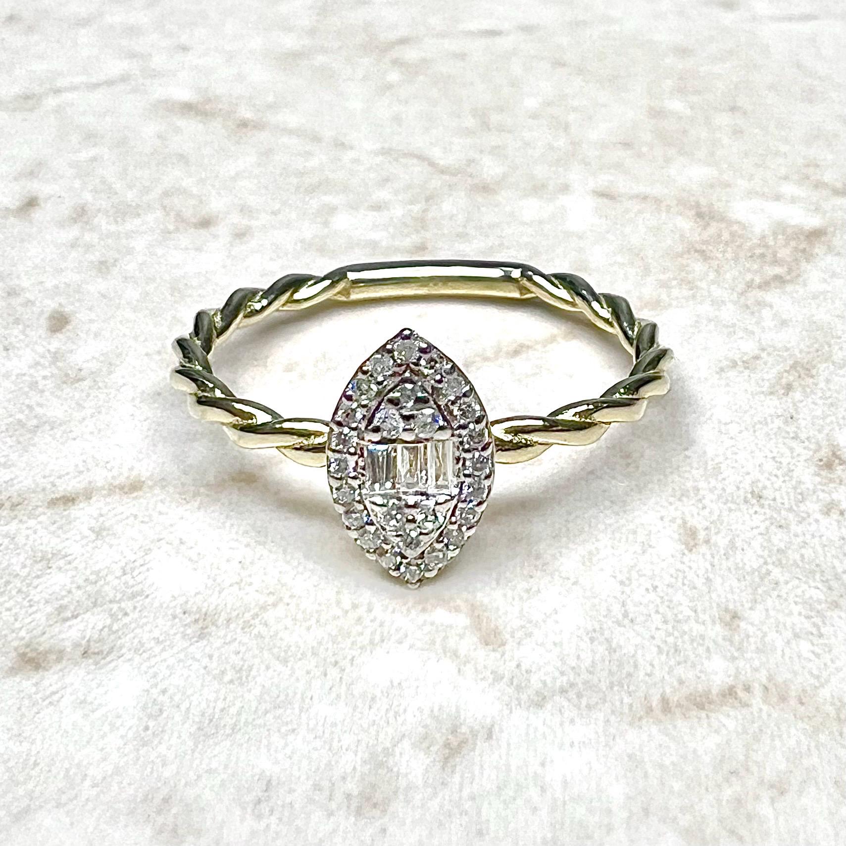 14 Karat Yellow Gold Cluster Diamond Ring - WeilJewelry