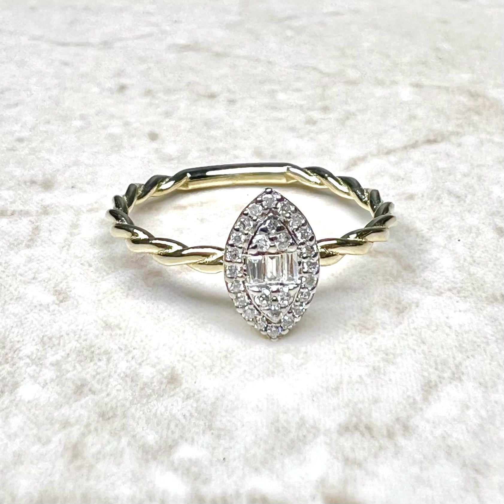 14 Karat Yellow Gold Cluster Diamond Ring - WeilJewelry