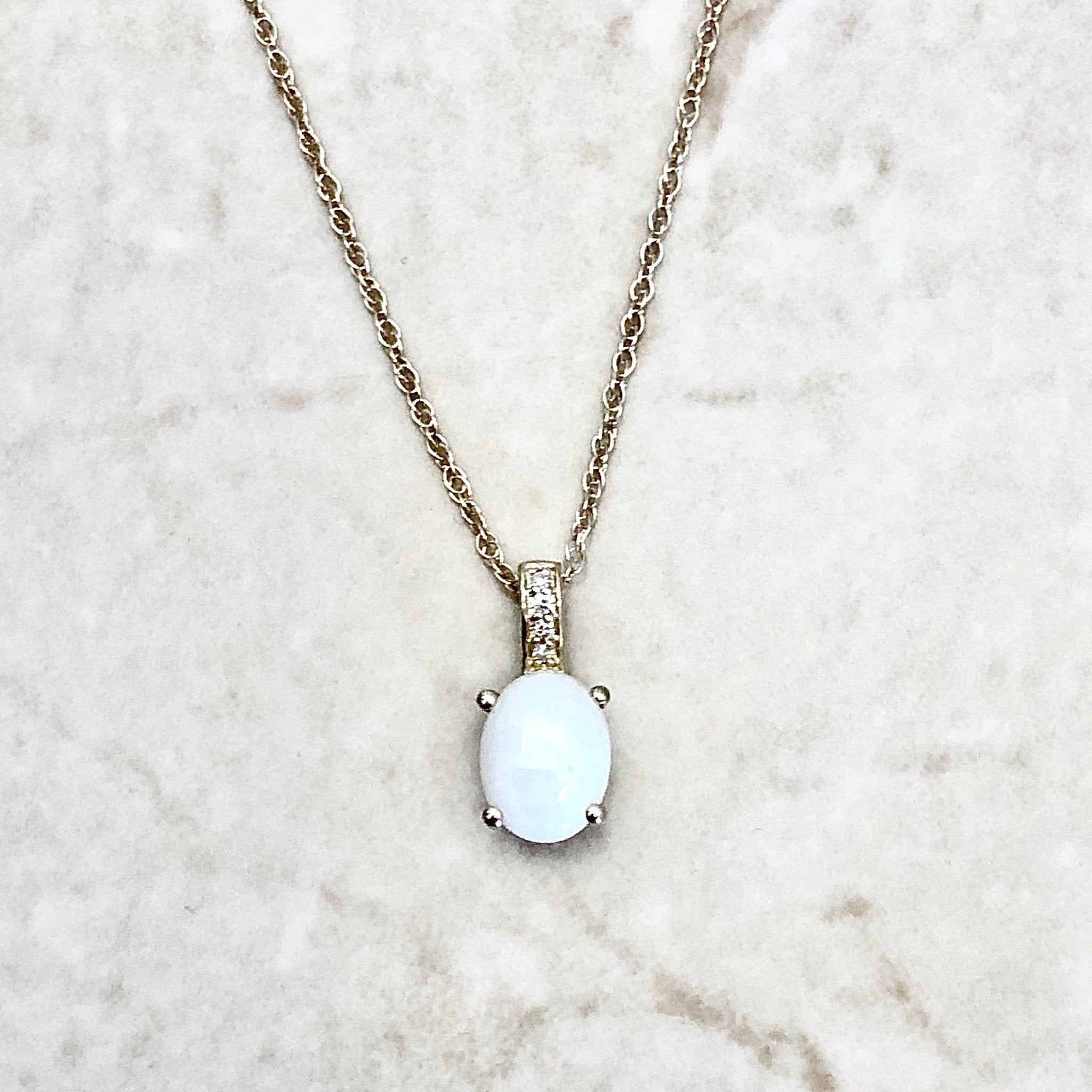 Birthstone on sale Pendant in 14k WGold Opal October Retail $350 NWT Minimalist