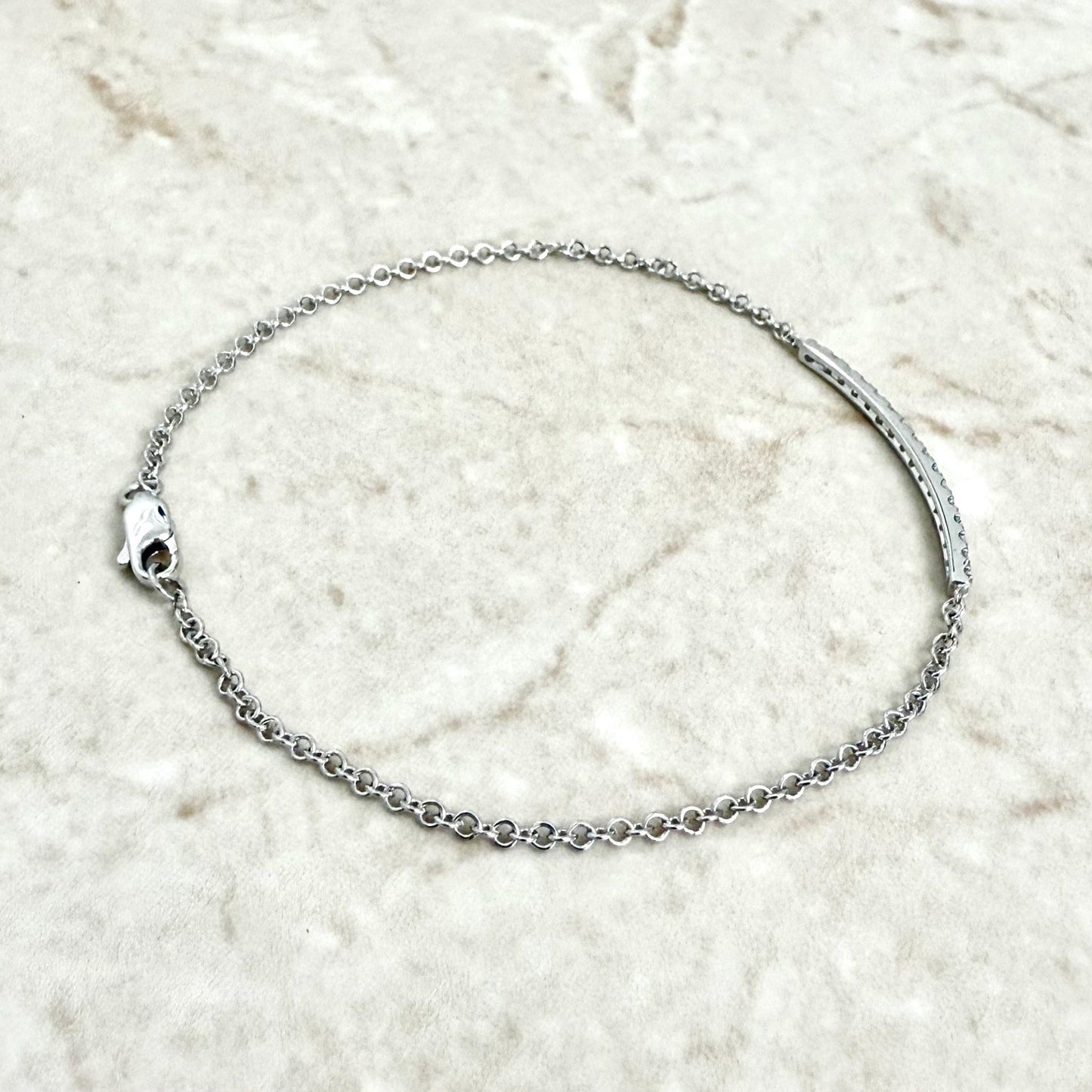 14K Rose Gold 0.25 Carat Diamond Bar Bracelet - WeilJewelry