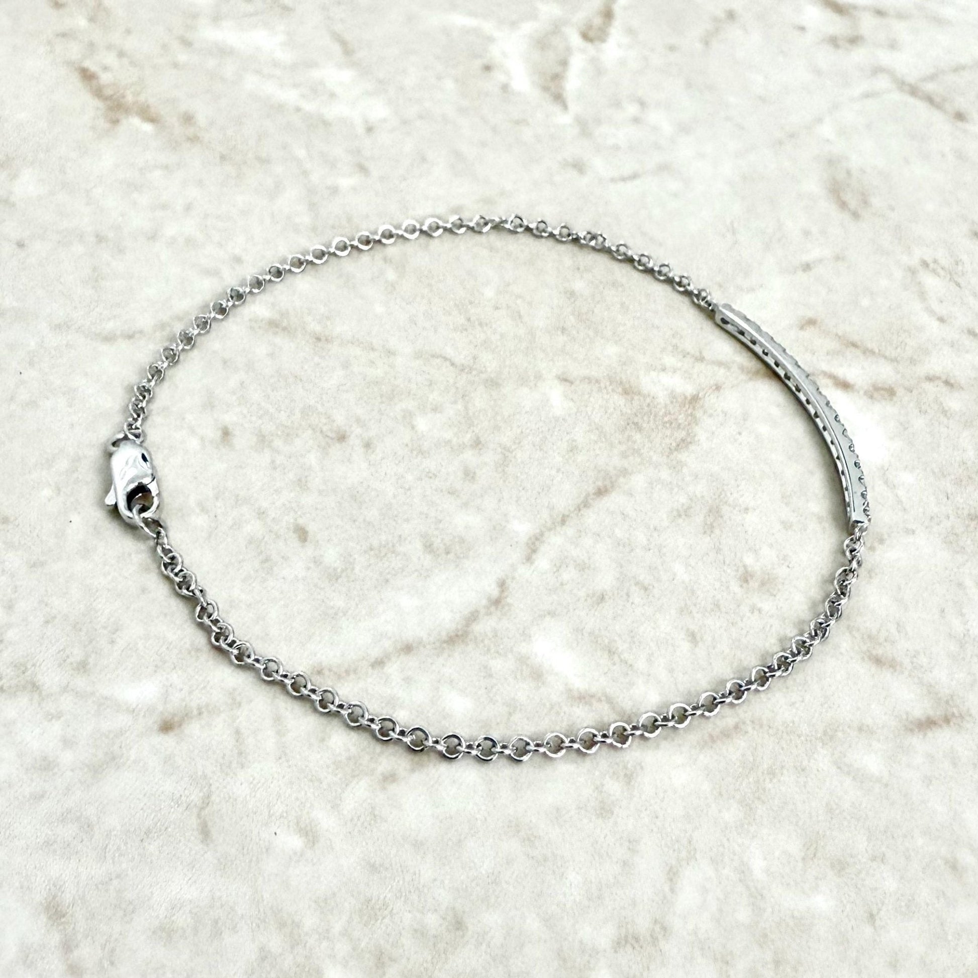 14K Rose Gold 0.25 Carat Diamond Bar Bracelet - WeilJewelry