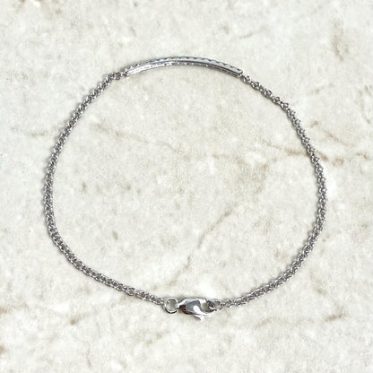 14K Rose Gold 0.25 Carat Diamond Bar Bracelet - WeilJewelry