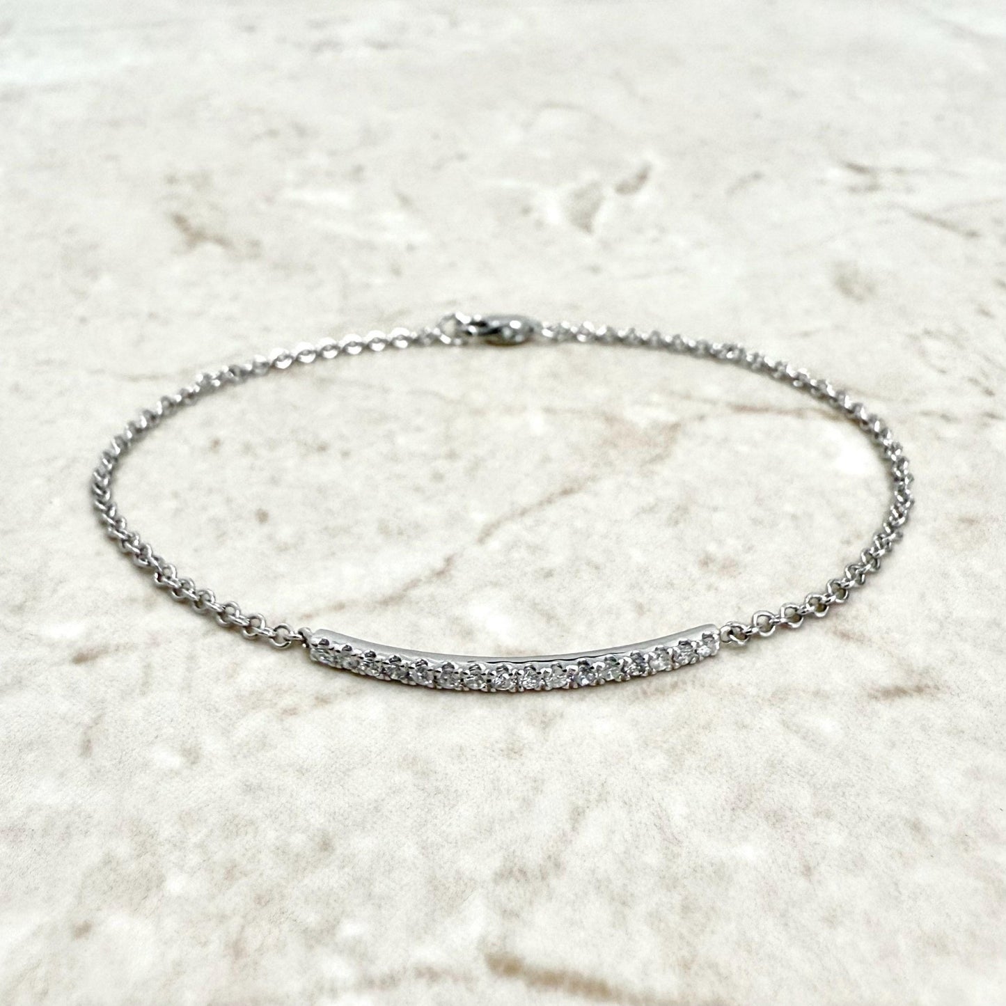 14K Rose Gold 0.25 Carat Diamond Bar Bracelet - WeilJewelry